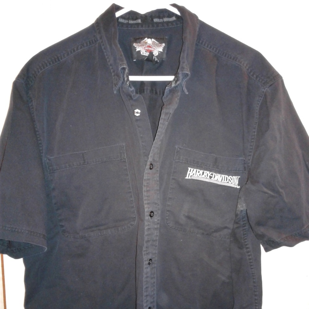 Harley Davidson short sleeve button down shirt